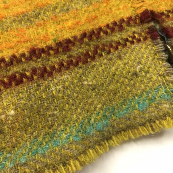 Akris Punto Blazer Jacket Womens 6 Green Multi Stripe Tweed Wool Mohair Zip Up - Picture 5 of 12